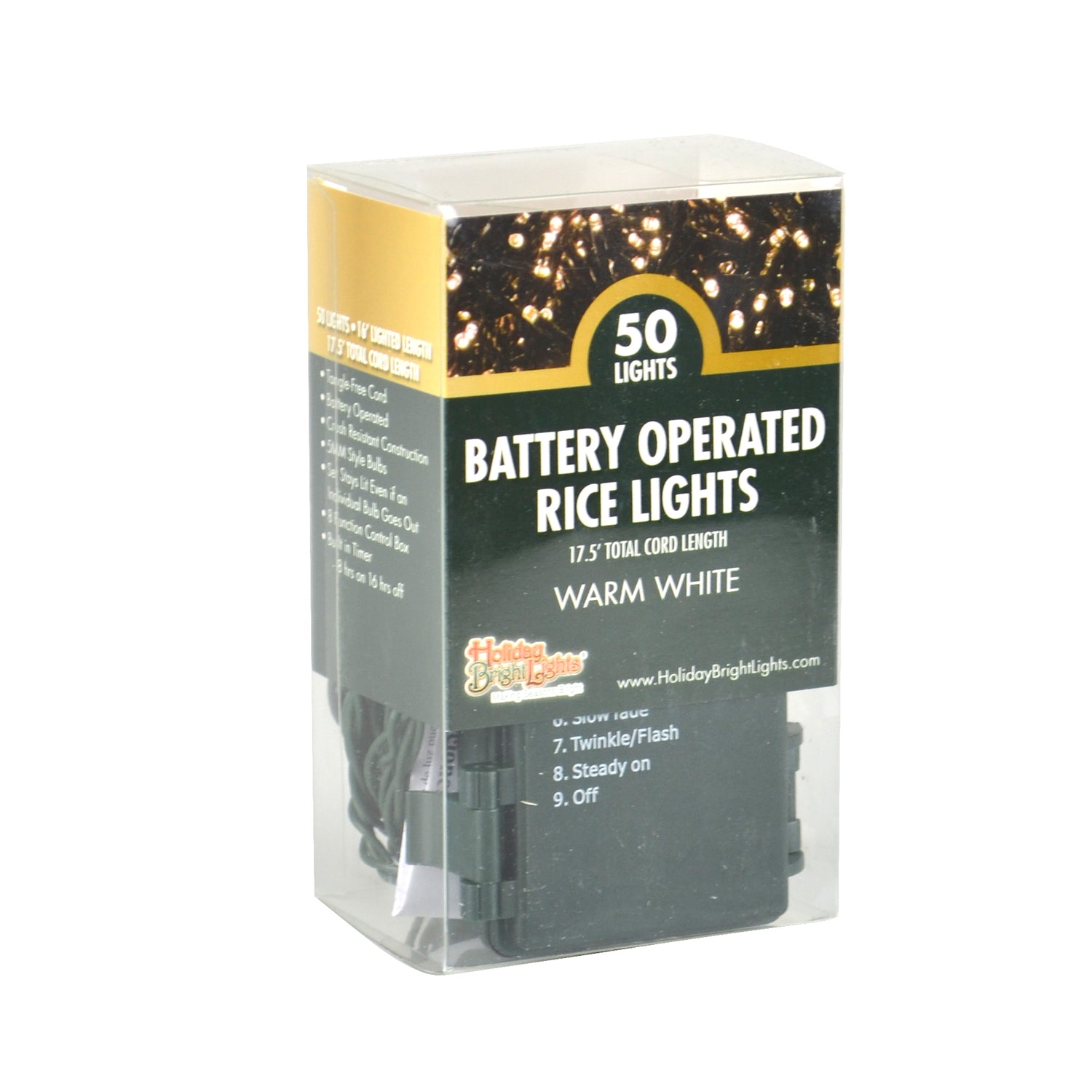 50 Battery Operated LED Rice Christmas Lights