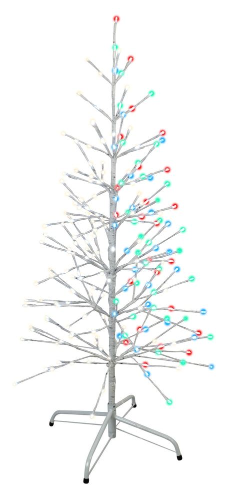 4' Color-Changing LED White-Wrapped Birch Tree (Warm White to Multi)