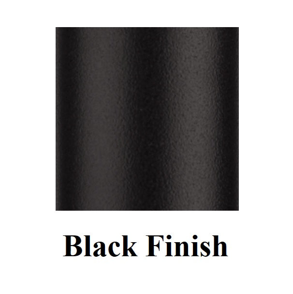 An up close view of the black frame finish.