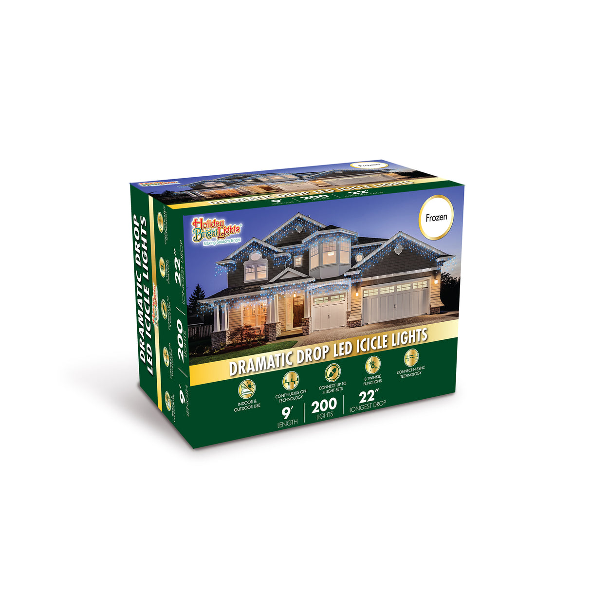 Set of 200 Dramatic Drop LED Icicle Lights