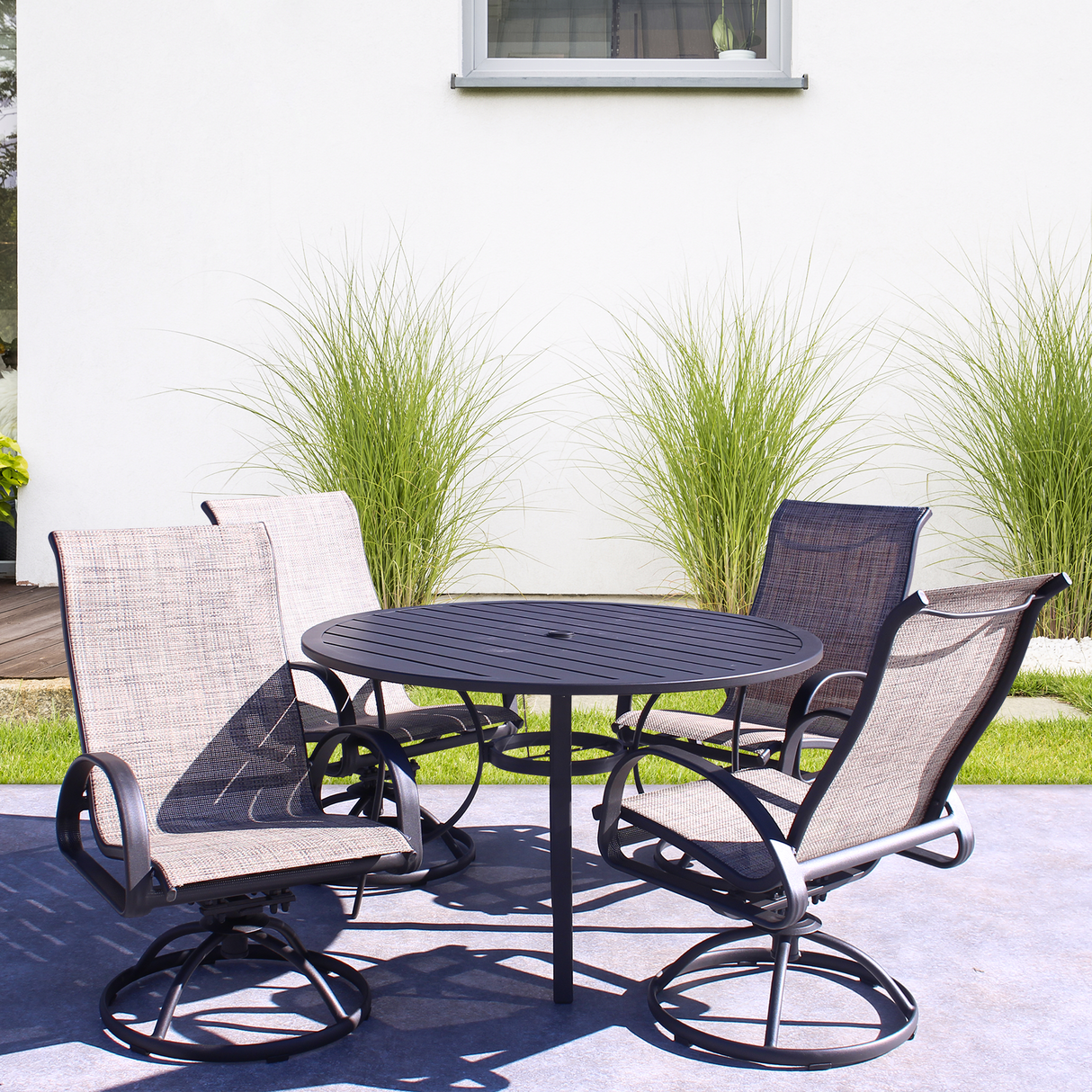 Dublin Brown Sling Patio Dining Sets