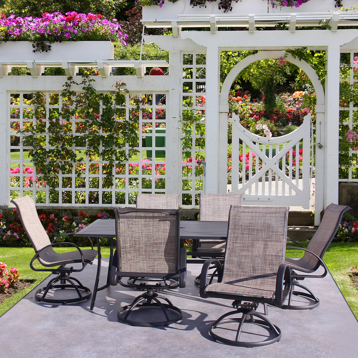 Dublin Brown Sling Patio Dining Sets