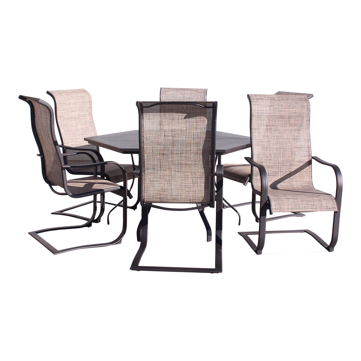Dublin Brown Sling Spring Patio Dining Sets