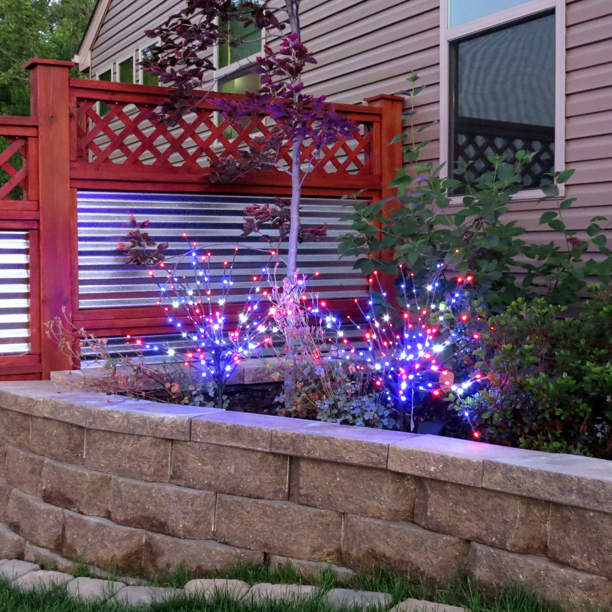 36" Twinkling LED Patriotic Light Burst Ground Stake