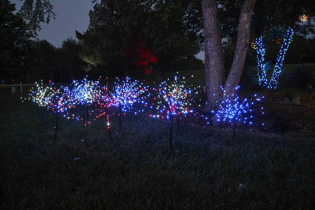 36" Twinkling LED Patriotic Light Burst Ground Stake