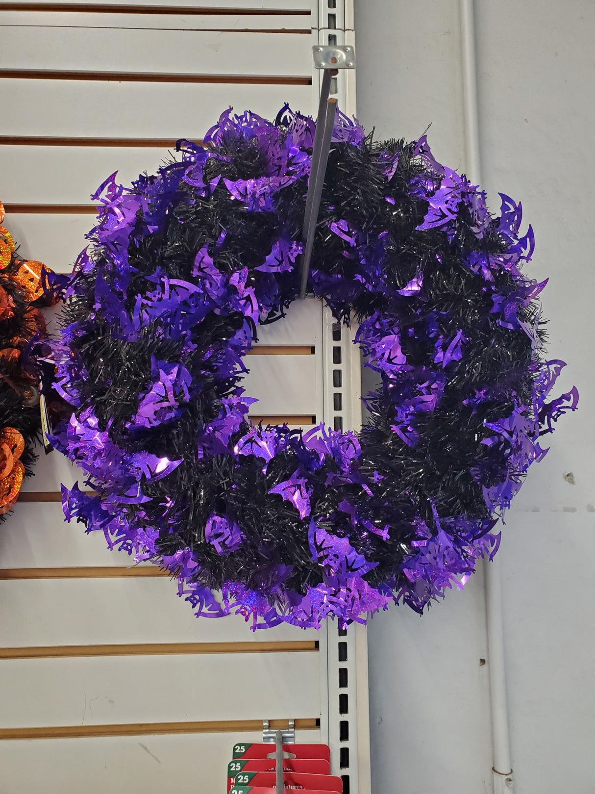 Black Halloween Wreath with Holographic Icons