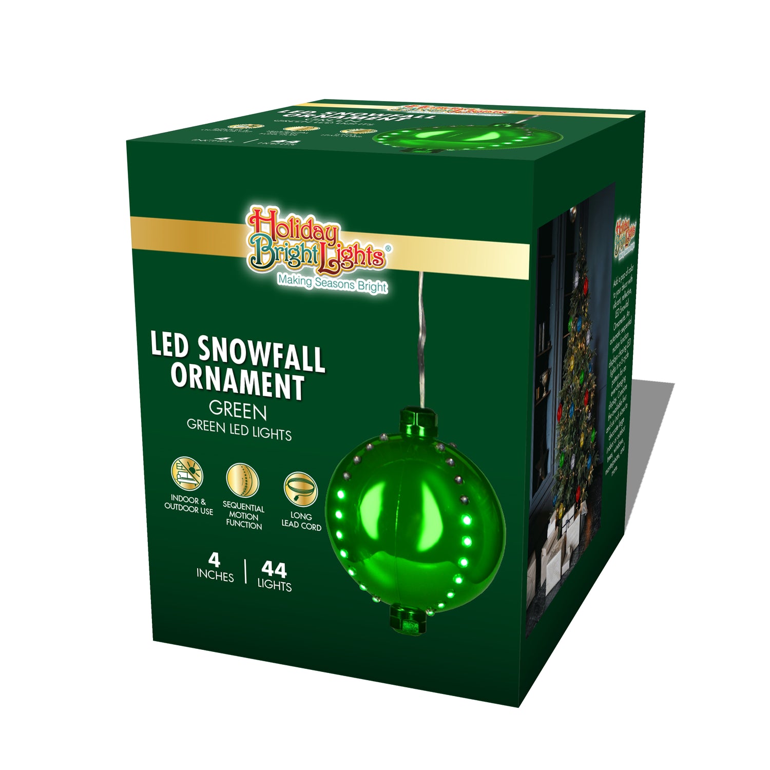 4" Round LED Snowfall Hanging Ornament Decoration