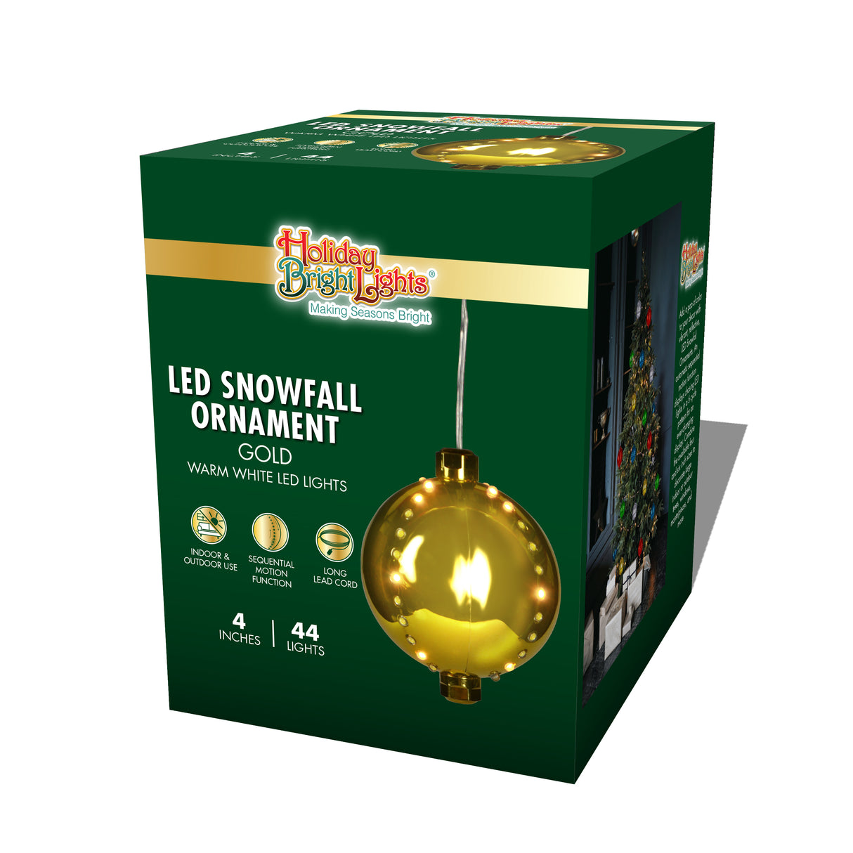 4" Round LED Snowfall Hanging Ornament Decoration