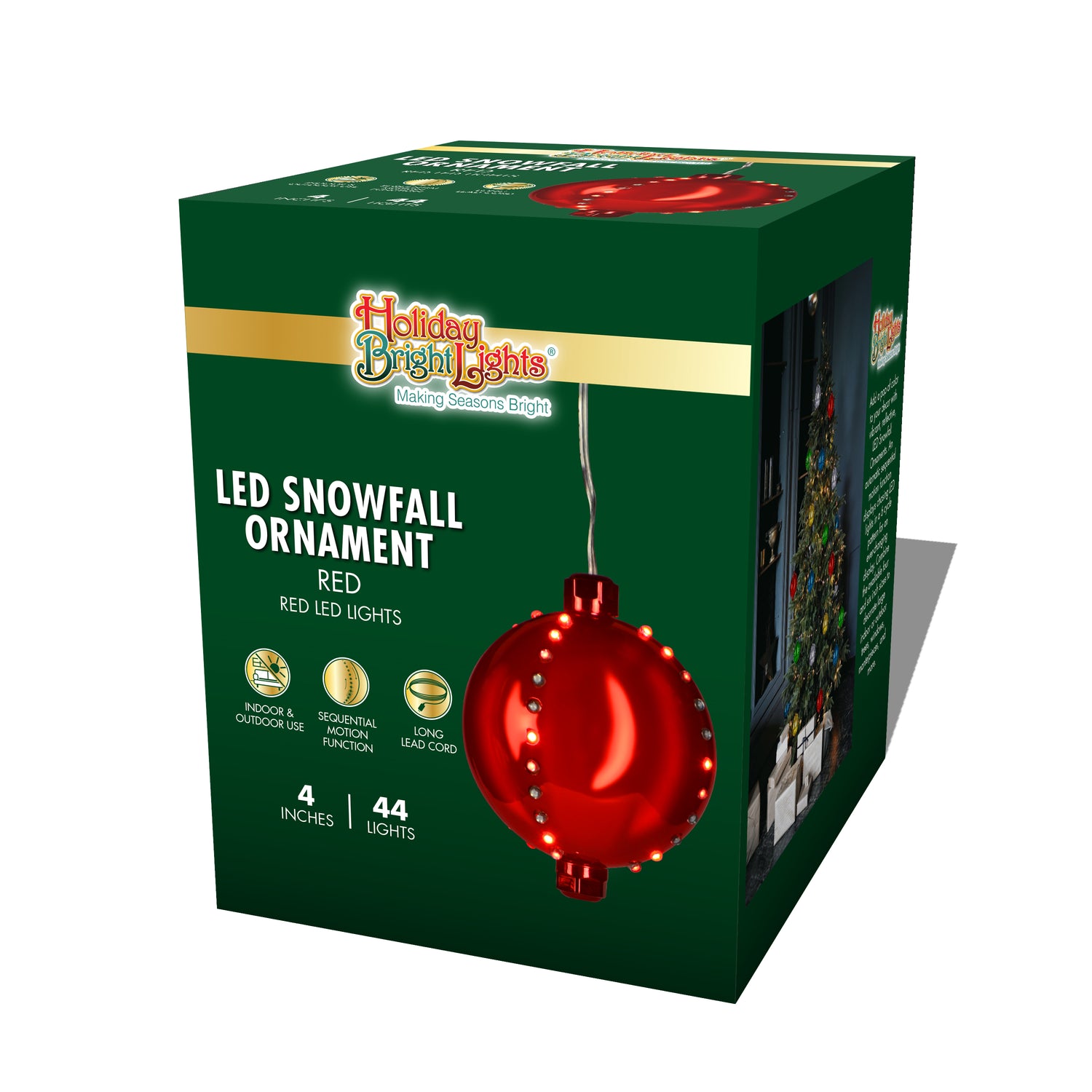 4" Round LED Snowfall Hanging Ornament Decoration