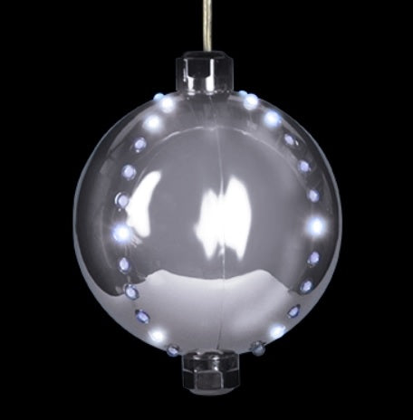 4" Round LED Snowfall Hanging Ornament Decoration