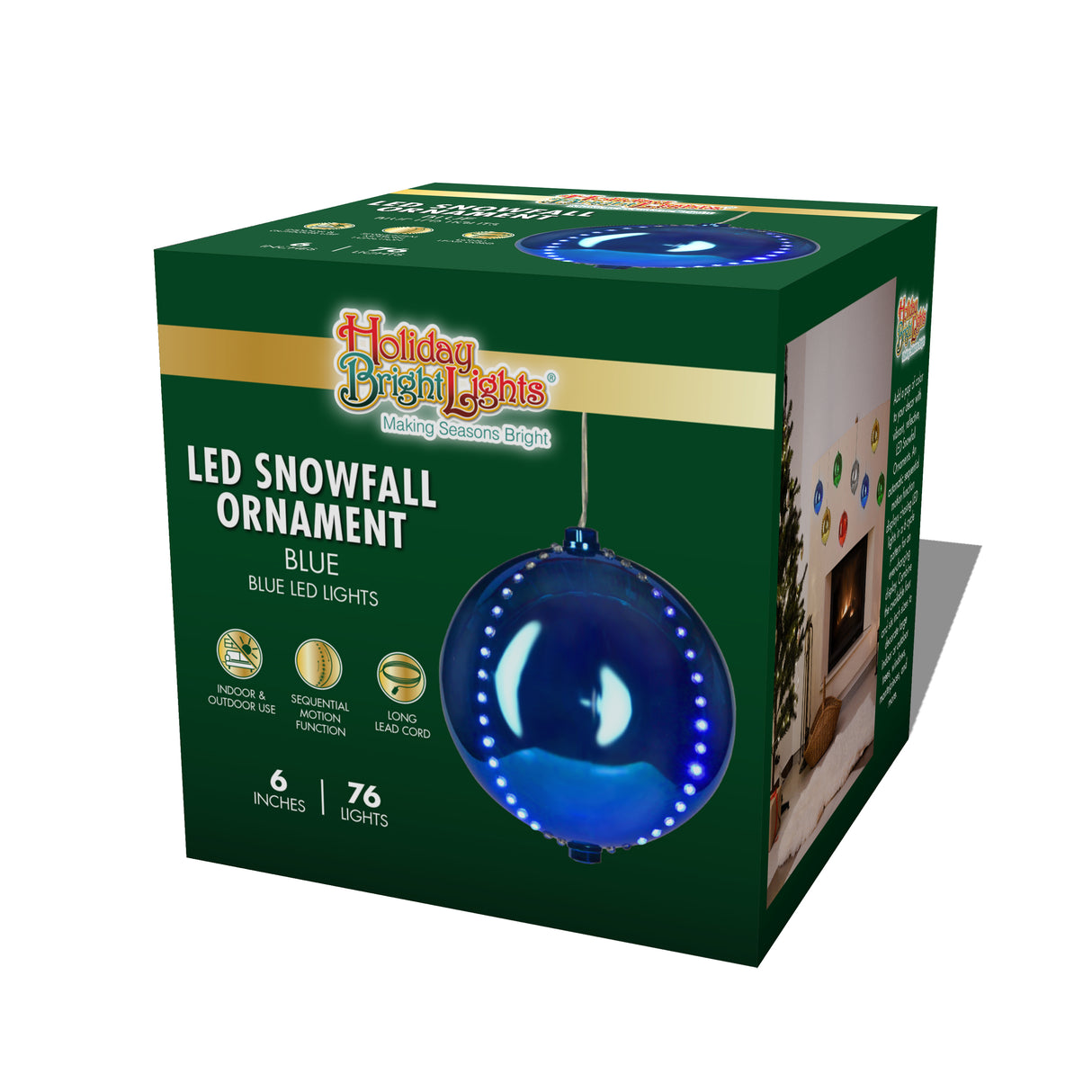 6" Round LED Snowfall Hanging Ornament Decoration