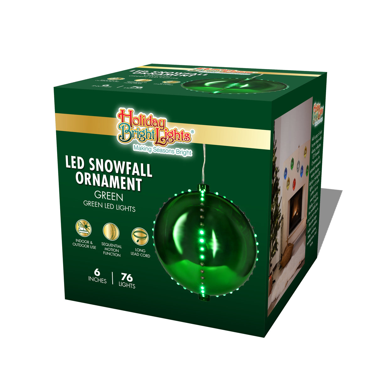 6" Round LED Snowfall Hanging Ornament Decoration