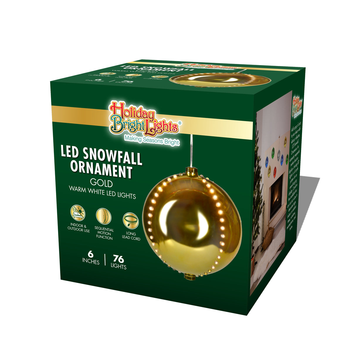 6" Round LED Snowfall Hanging Ornament Decoration