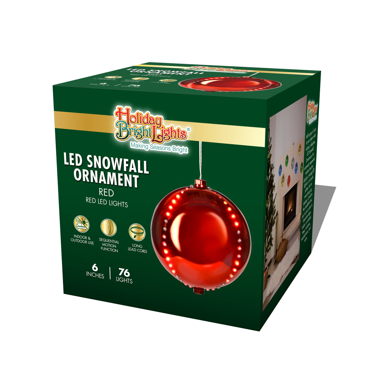 6" Round LED Snowfall Hanging Ornament Decoration