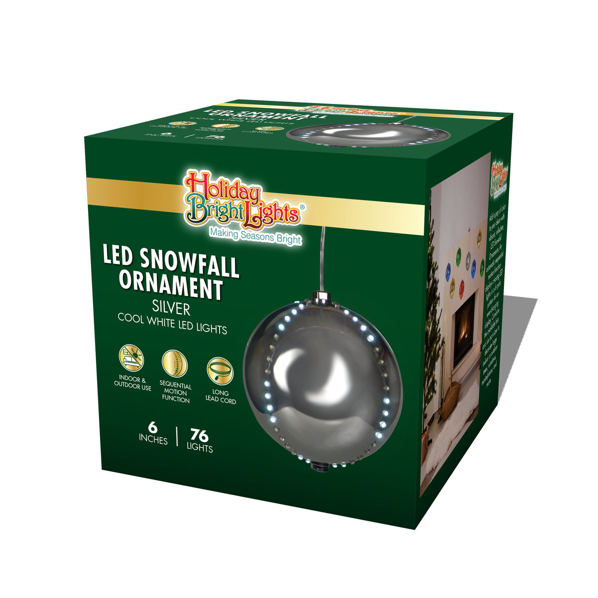 6" Round LED Snowfall Hanging Ornament Decoration