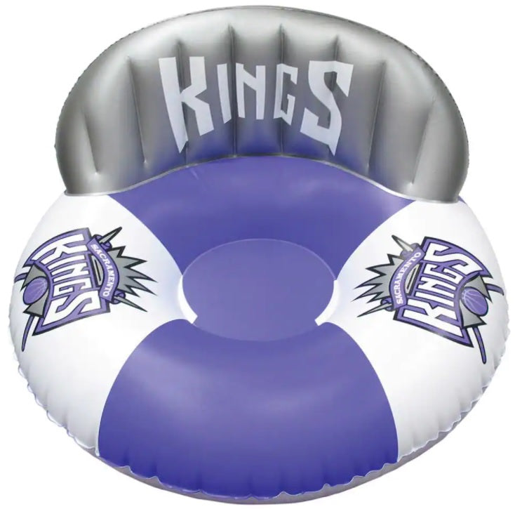 Pool lounger with Sacramento Kings logos on it.