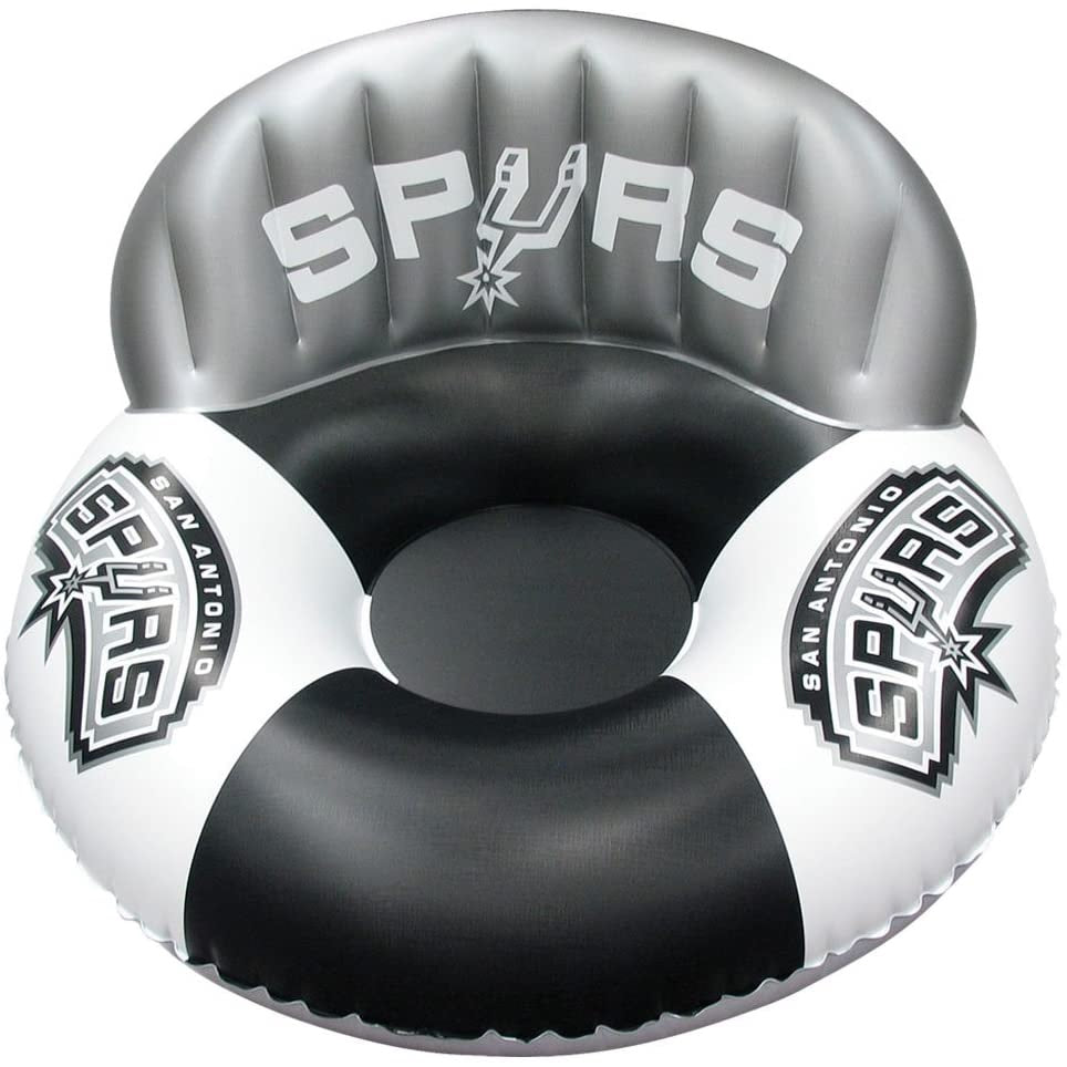 Pool lounger with San Antonio Spurs logos on it.