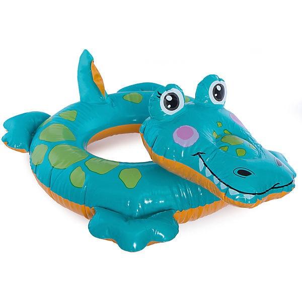 Inner tube for kids shaped like a cute, smiling alligator.