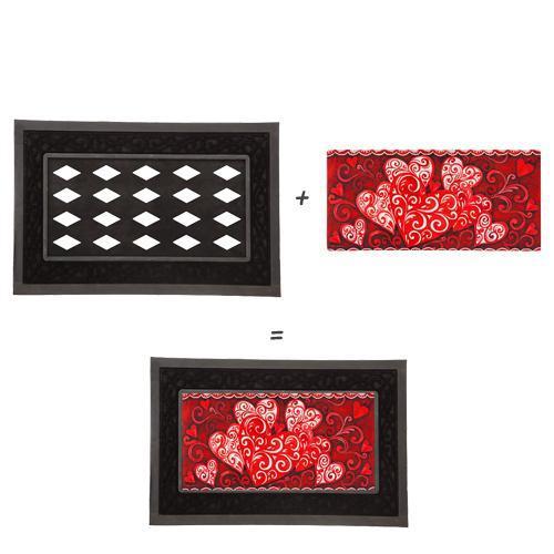 Decorative Black Sassafras Doormat Tray, Doormat Insert Tray American