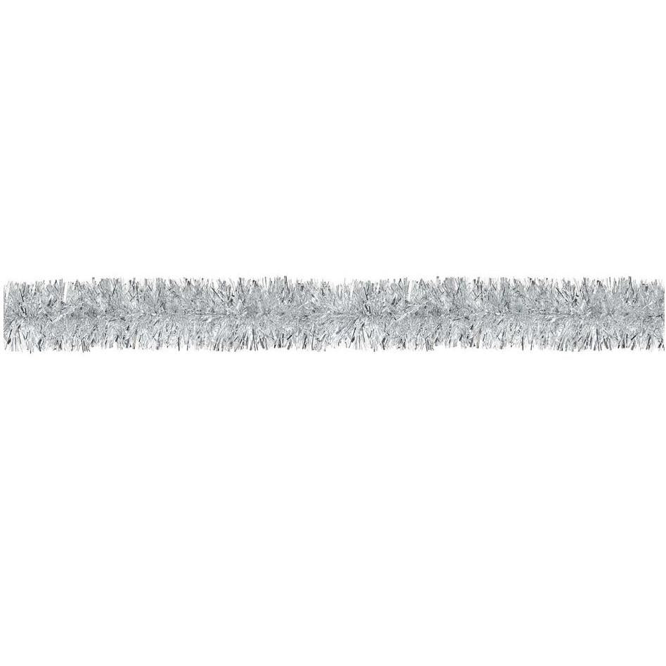 10' Iridescent Loop Silver Needle Tinsel Garland