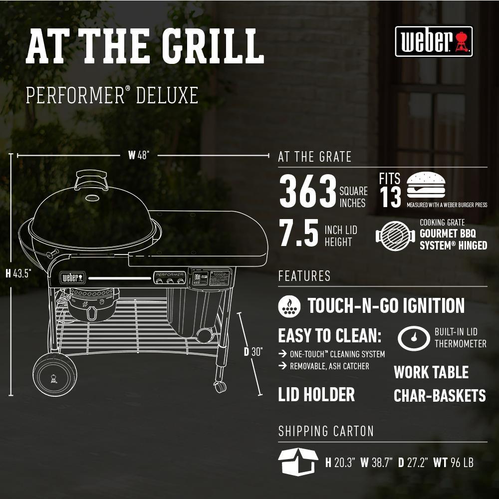 Weber Performer Deluxe 22" Crimson Charcoal Grill