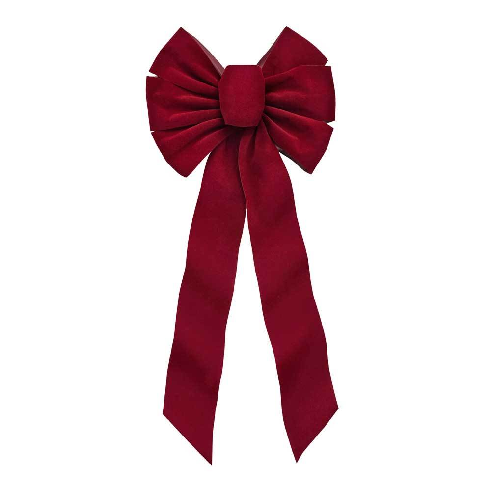 Christmas - 10" X 22" 7 Loop Burgundy Christmas Bow