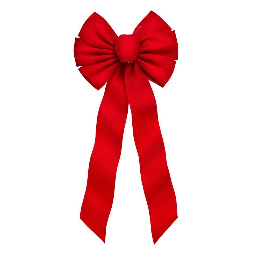 Christmas - 10" X 22" 7 Loop Red Velvet Christmas Bow