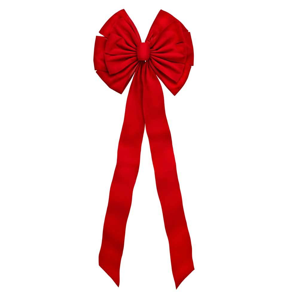 Christmas - 18" X 50" 13 Loop Red Velvet Deluxe Christmas Bow