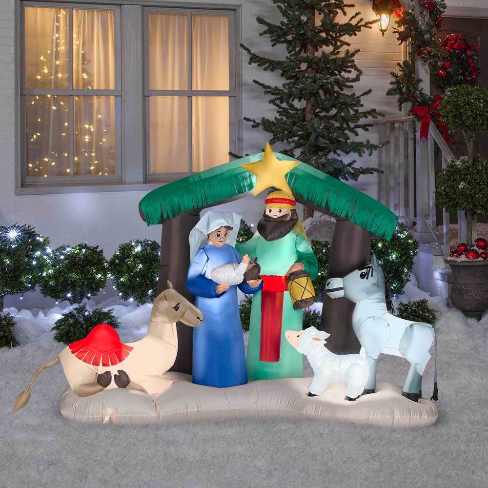 Christmas - 5' Airblown® Inflatable Nativity Christmas Scene By Gemmy