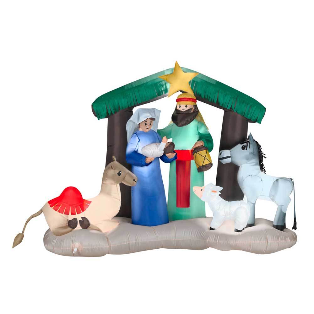 Christmas - 5' Airblown® Inflatable Nativity Christmas Scene By Gemmy