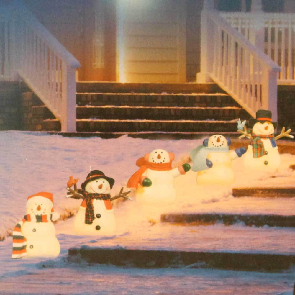Christmas - 5 Piece Lighted Snowman Driveway Markers