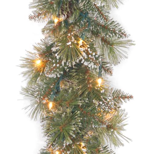 Christmas - 9' Crystal Elegance Pine Pre-Lit Artificial Garland