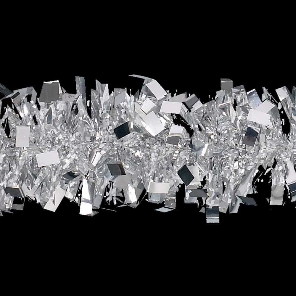 Christmas - Fantasy Silver/Snow Tinsel Christmas Garland