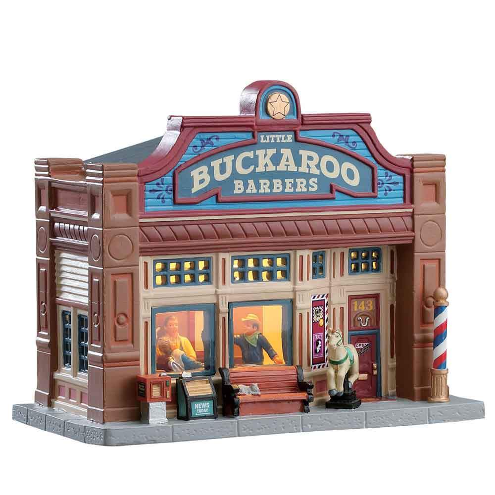 Christmas - Lemax Jukebox Junction Lighted Building: Little Buckaroo Barbershop #75253