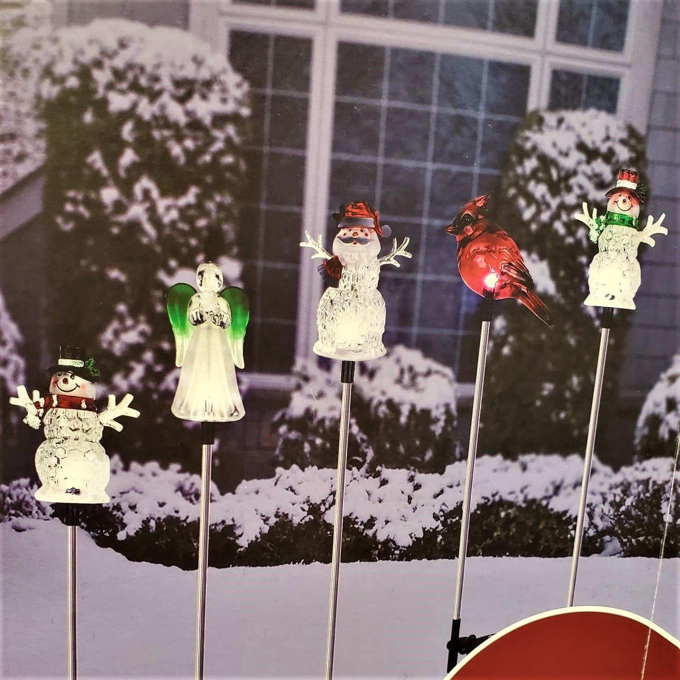 Solar-Powered LED Winter Icon Acrylic Garden Stake