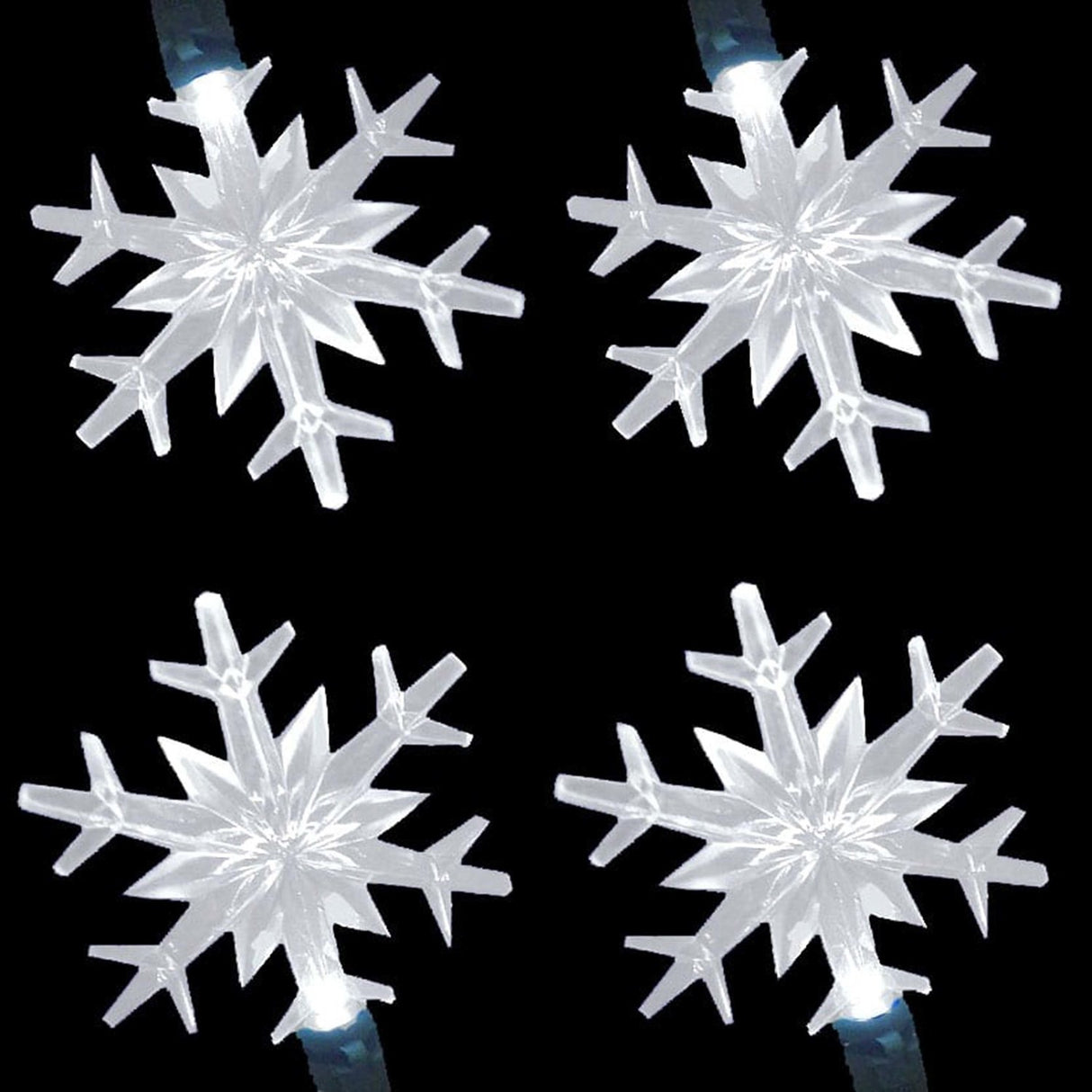 Set of 25 Pure White LED Snowflake M5 Christmas Lights