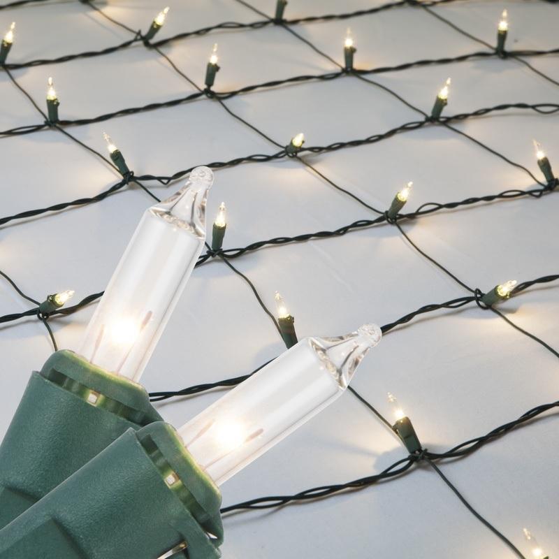 Basically a blanket of lights. You can wrap it around tree trunks, you can throw it over a bush, etc. There are different color options. These lights are clear.