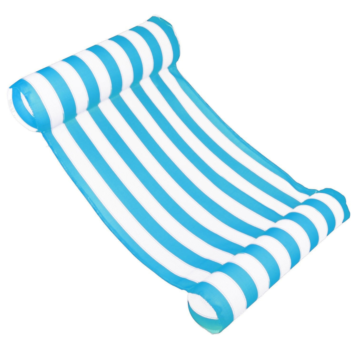 Blue and white striped pool chair.