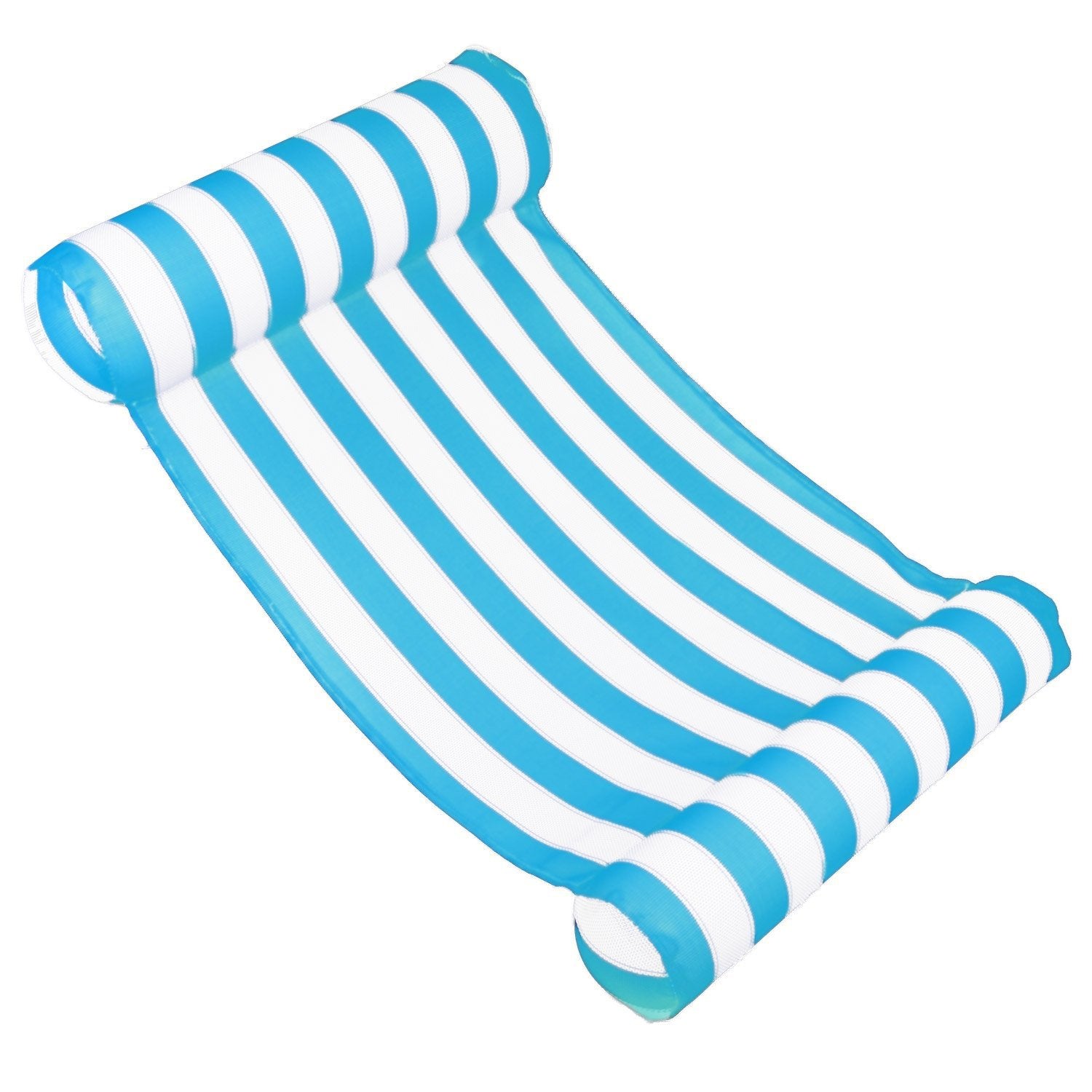 Blue and white striped pool chair.
