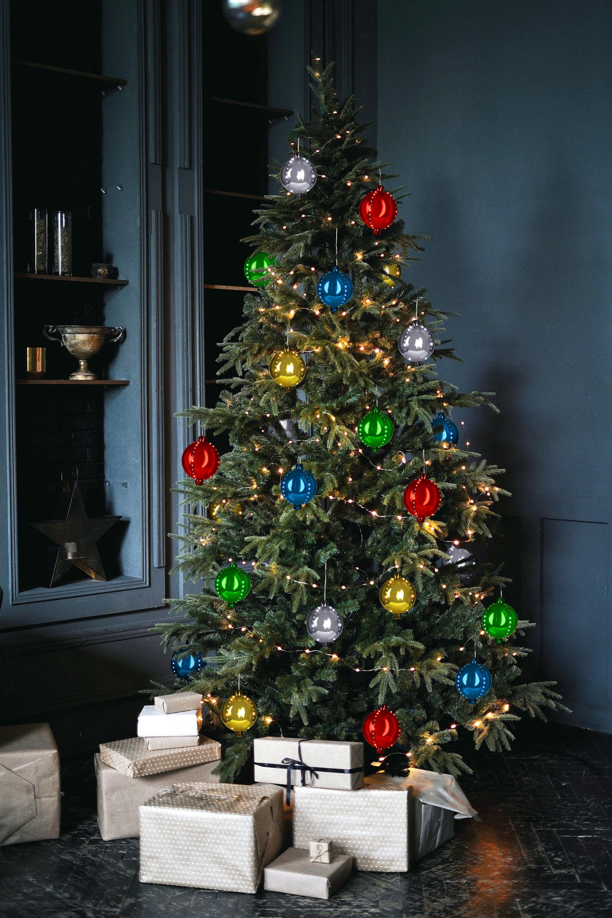 4" Round LED Snowfall Hanging Ornament Decoration