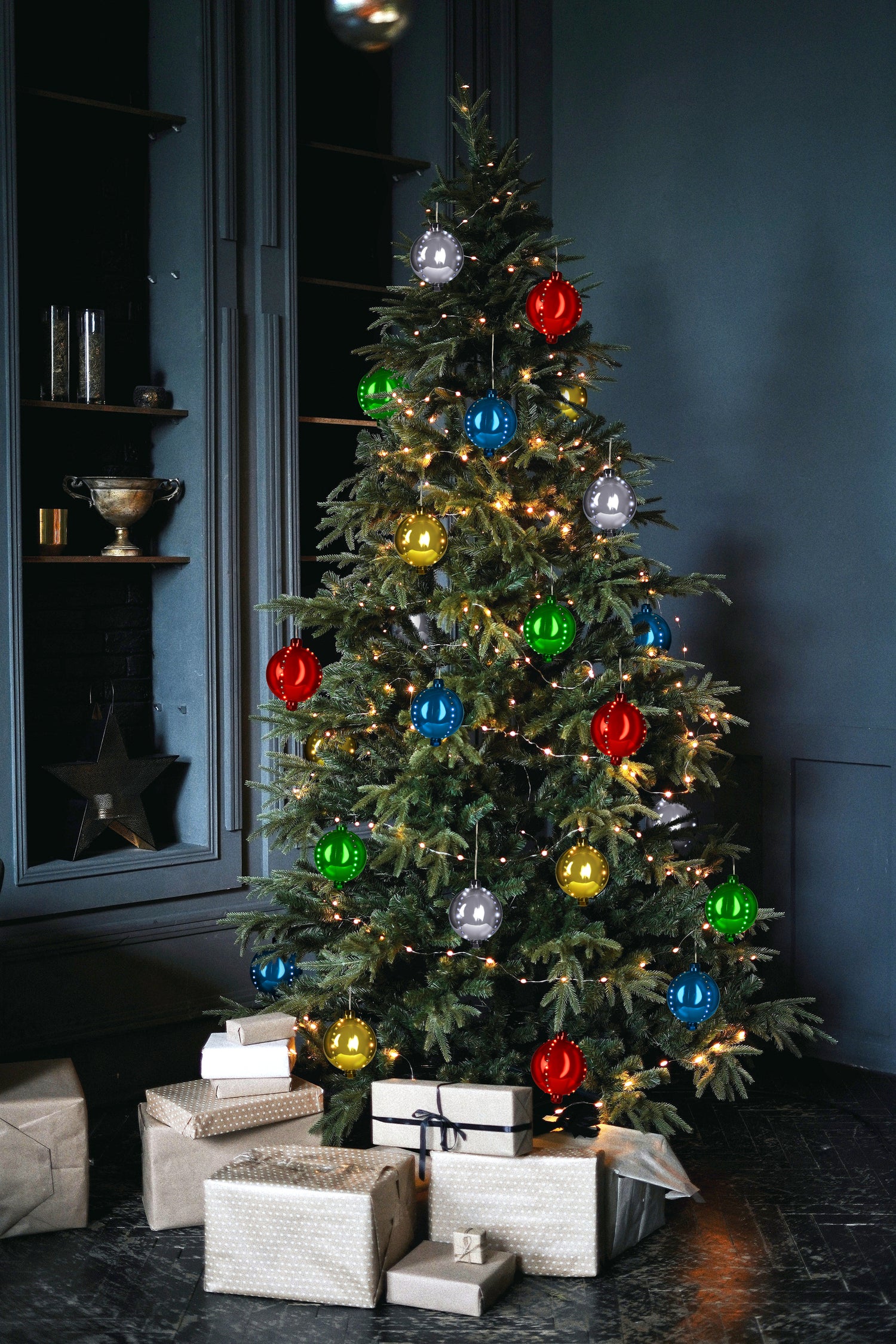 4" Round LED Snowfall Hanging Ornament Decoration