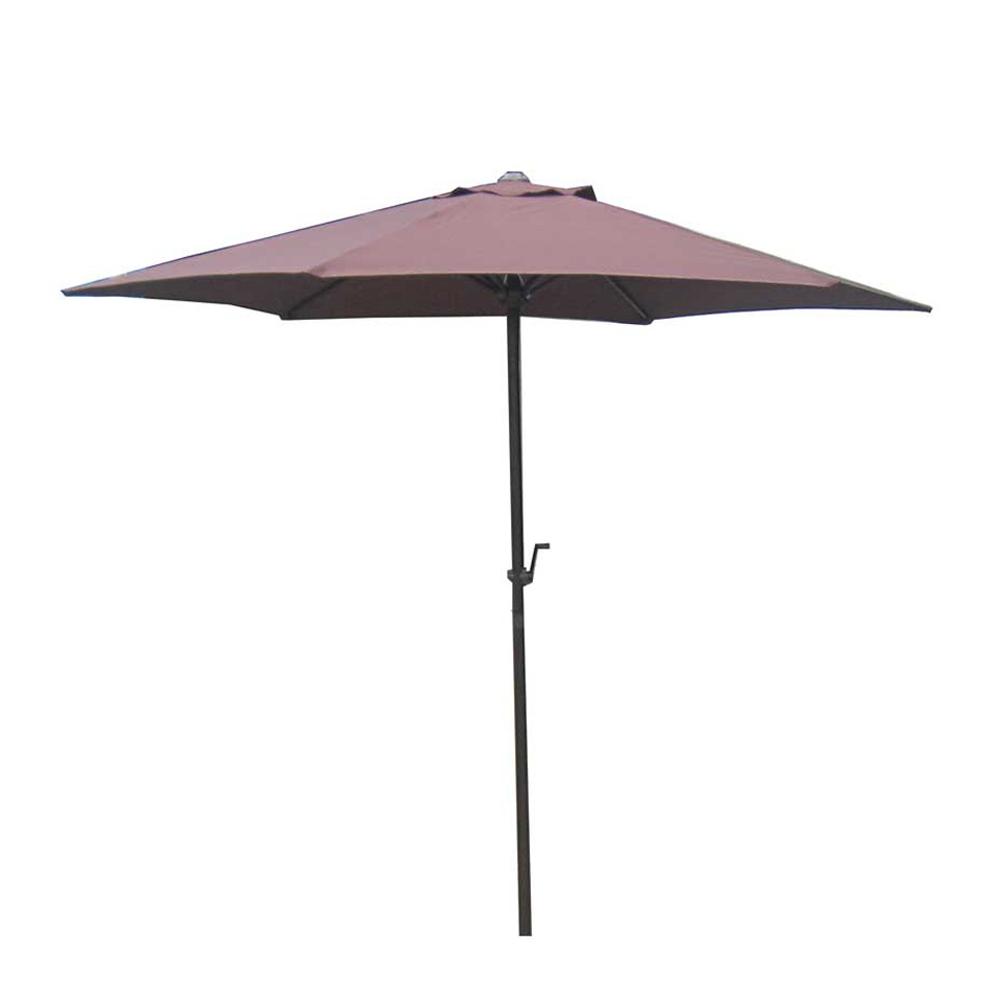Outdoor Living - 7.5' Market Bronze Frame Brown Canopy Umbrella