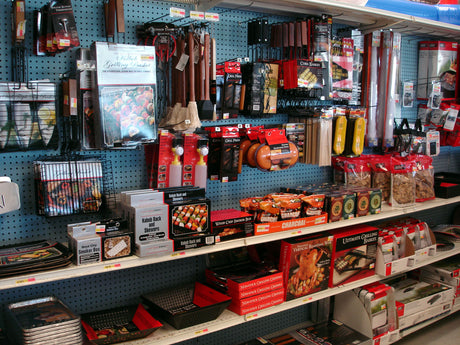 grill accessories on shelf