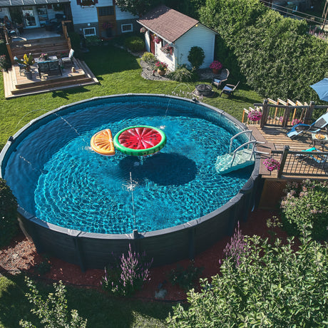 Vogue Above Ground Swimming Pool in Backyard