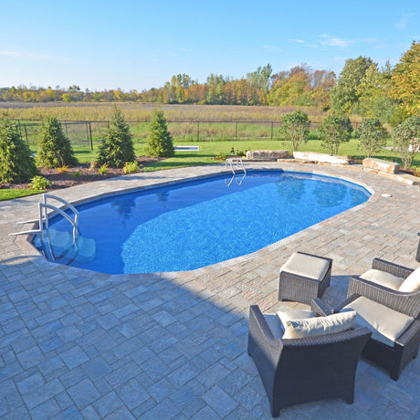 Foxpool Inground Oval Shaped Swimming Pool in Backyard