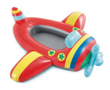 Pool inflatable shaped like an airplane.