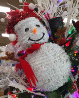 3D Tinsel Snowman Tabletop Decoration