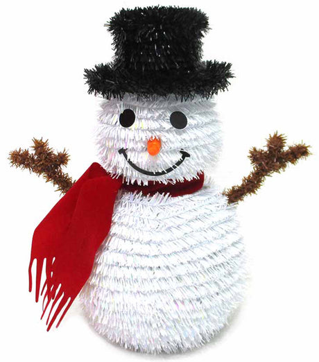 3D Tinsel Snowman Tabletop Decoration