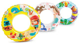 Colorful inflatable inner tubes.