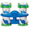 This image shows the Leap Twin system holding one mineral infuzer and one chlorine infuzer.